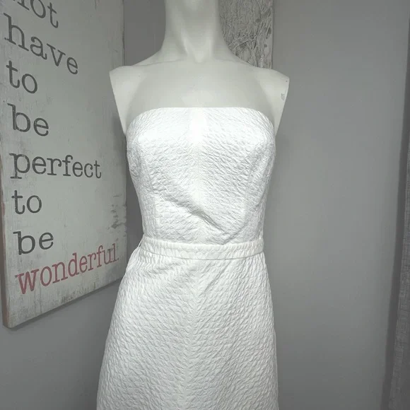 Piazza Sempione Italy Seersucker lined strapless cocktail dress - Picture 9 of 12